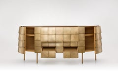 Yoroi Cabinet in Brass by De Castelli