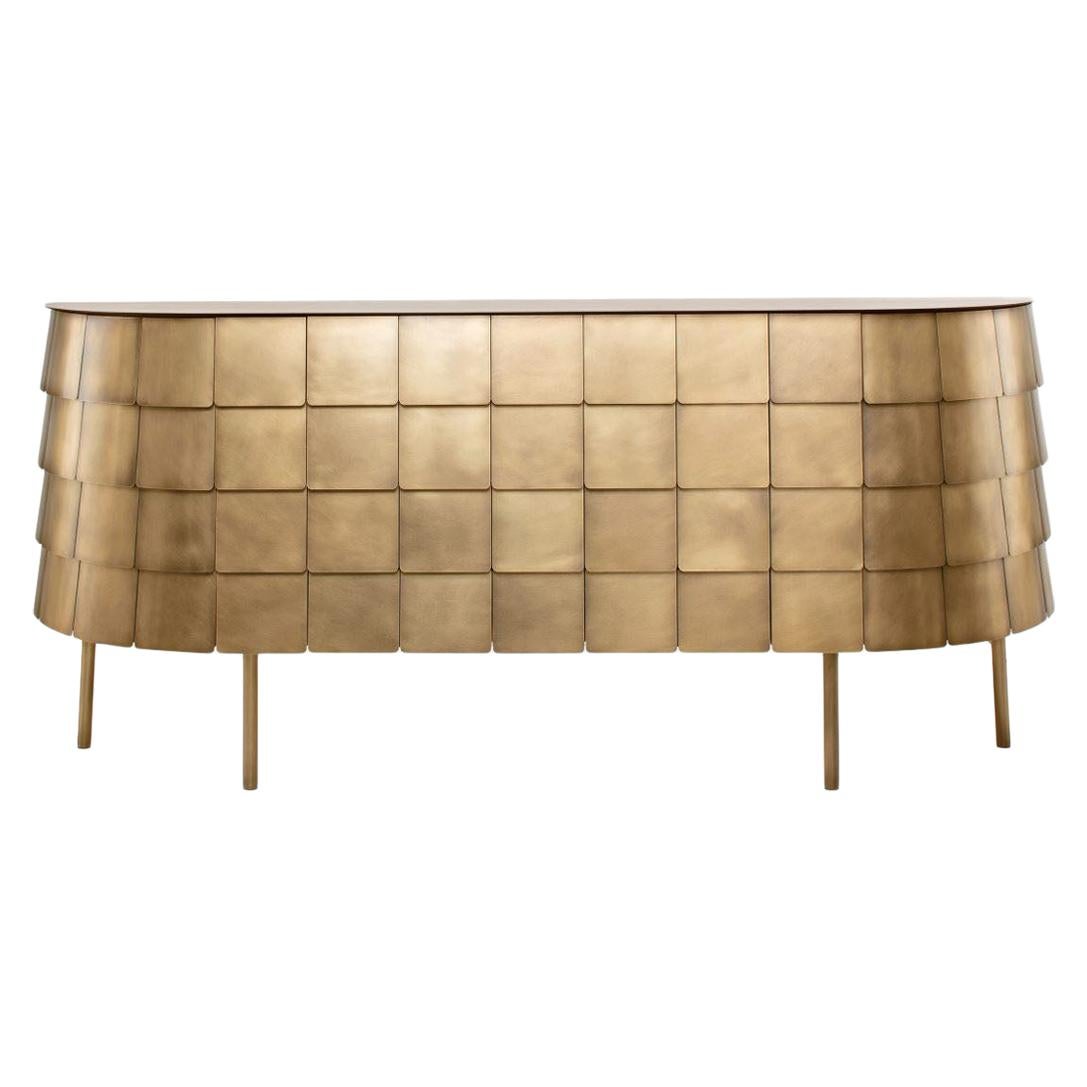 Yoroi Cabinet in Brass by De Castelli