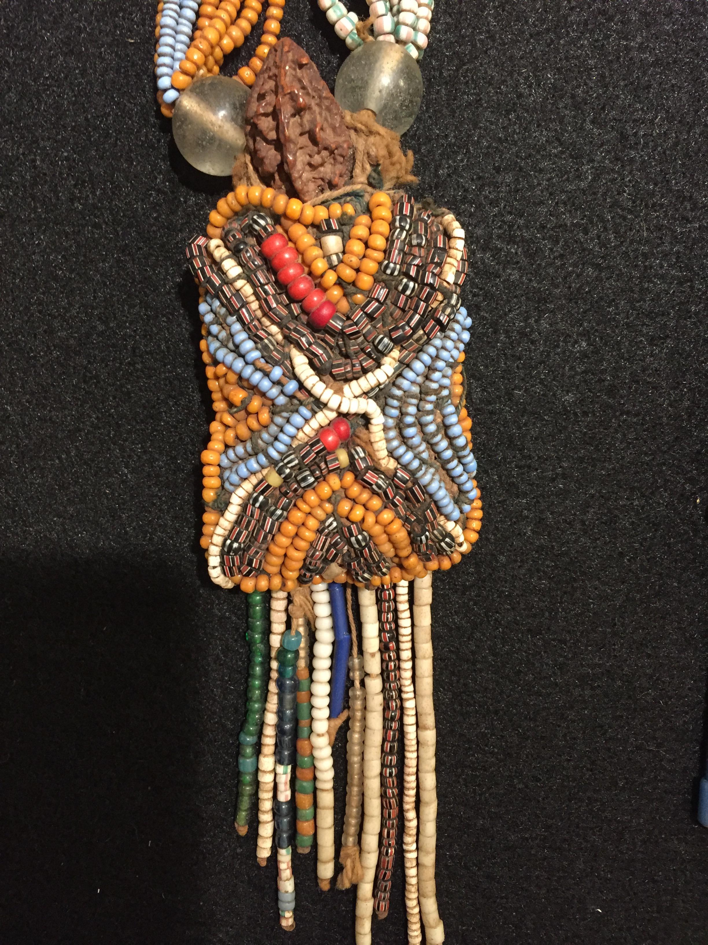 Tribal Yoruba African Diviner's Necklace with Glass Beads