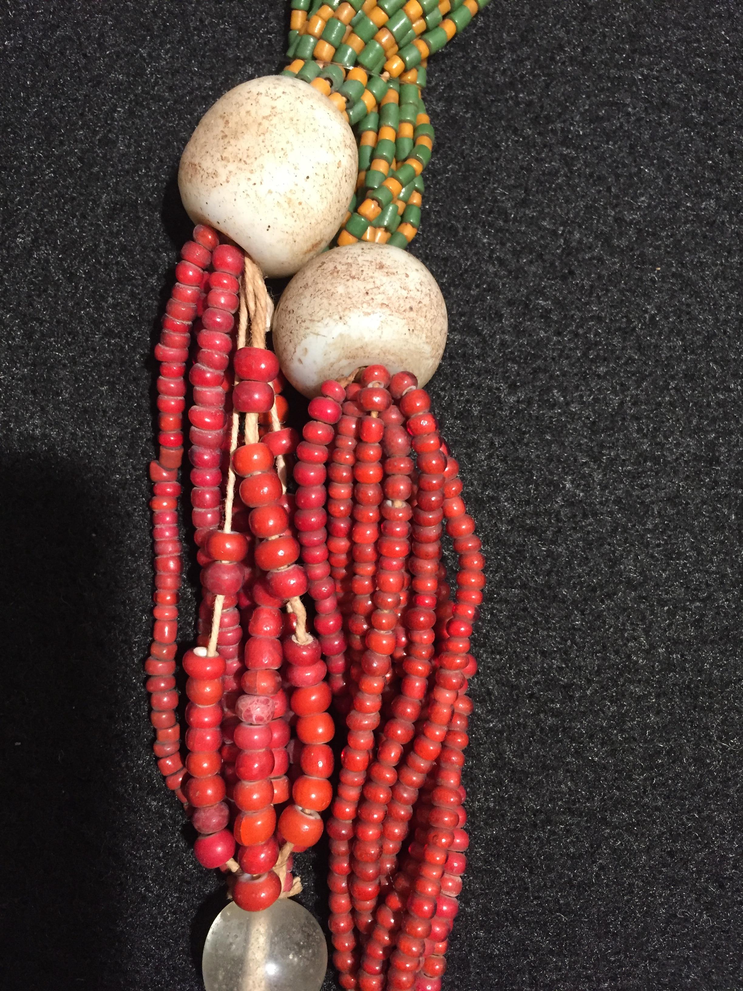 Yoruba African Diviner's Necklace with Glass Beads In Good Condition In Point Richmond, CA