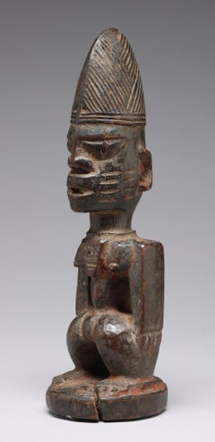 Figure féminine Yoruba, une Ibeji ou figure jumelle, Nigeria, Afrique, Forme géométrique