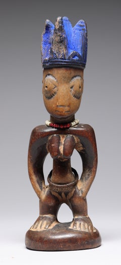 Yoruba Female Figure, an Ibeji or Twin Figure, Nigeria, Africa, Worn Loved Face