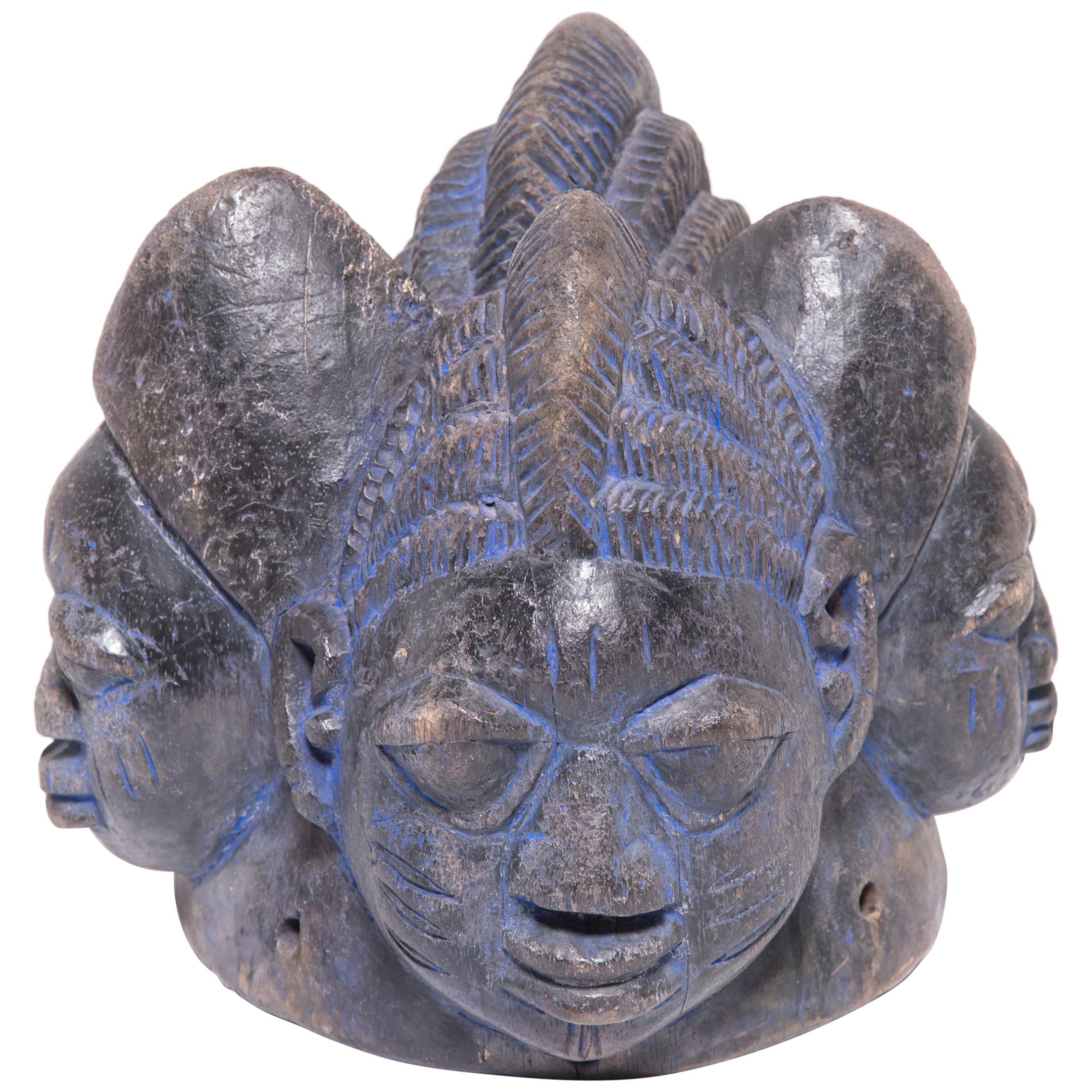 Yoruba Four Headed Egungun Headdress