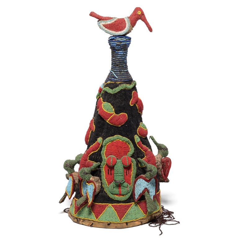 Yoruba Oba Beaded Crown For Sale at 1stdibs