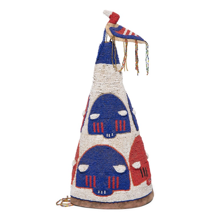 Yoruba Oba Beaded Crown For Sale at 1stDibs