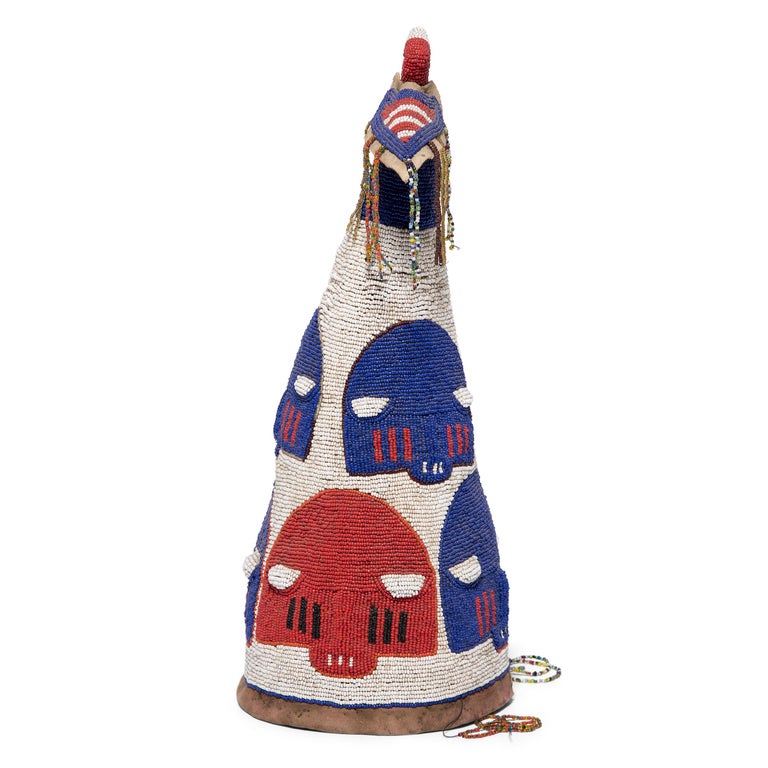 Yoruba Oba Beaded Crown For Sale at 1stDibs