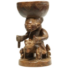 Yoruba Offering Bowl with Horse and Rider Early 20th Century Nigerian Tribal Art