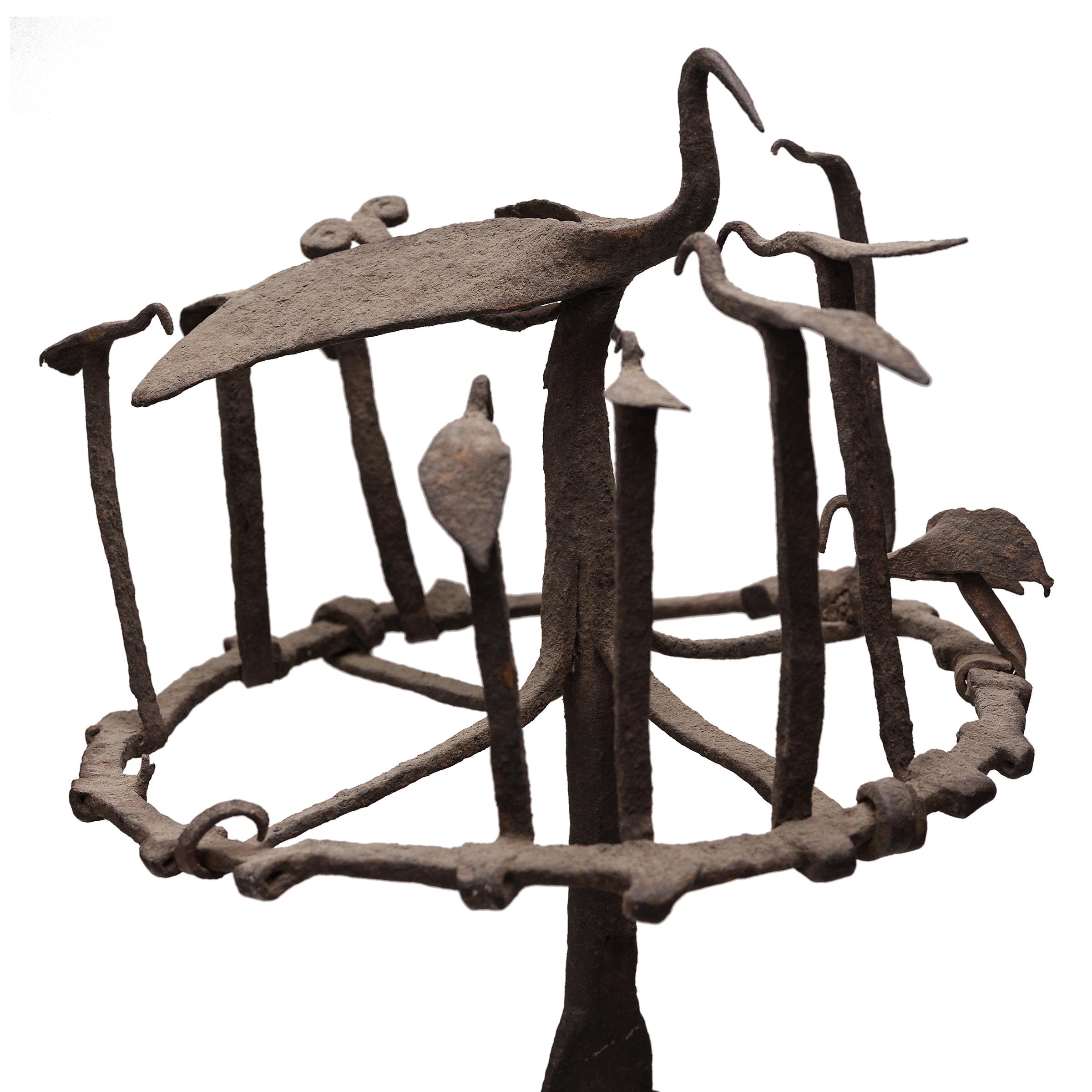 Yoruba Osanyin Healing Staff, Healing Staff, um 1900 (Stammeskunst) im Angebot