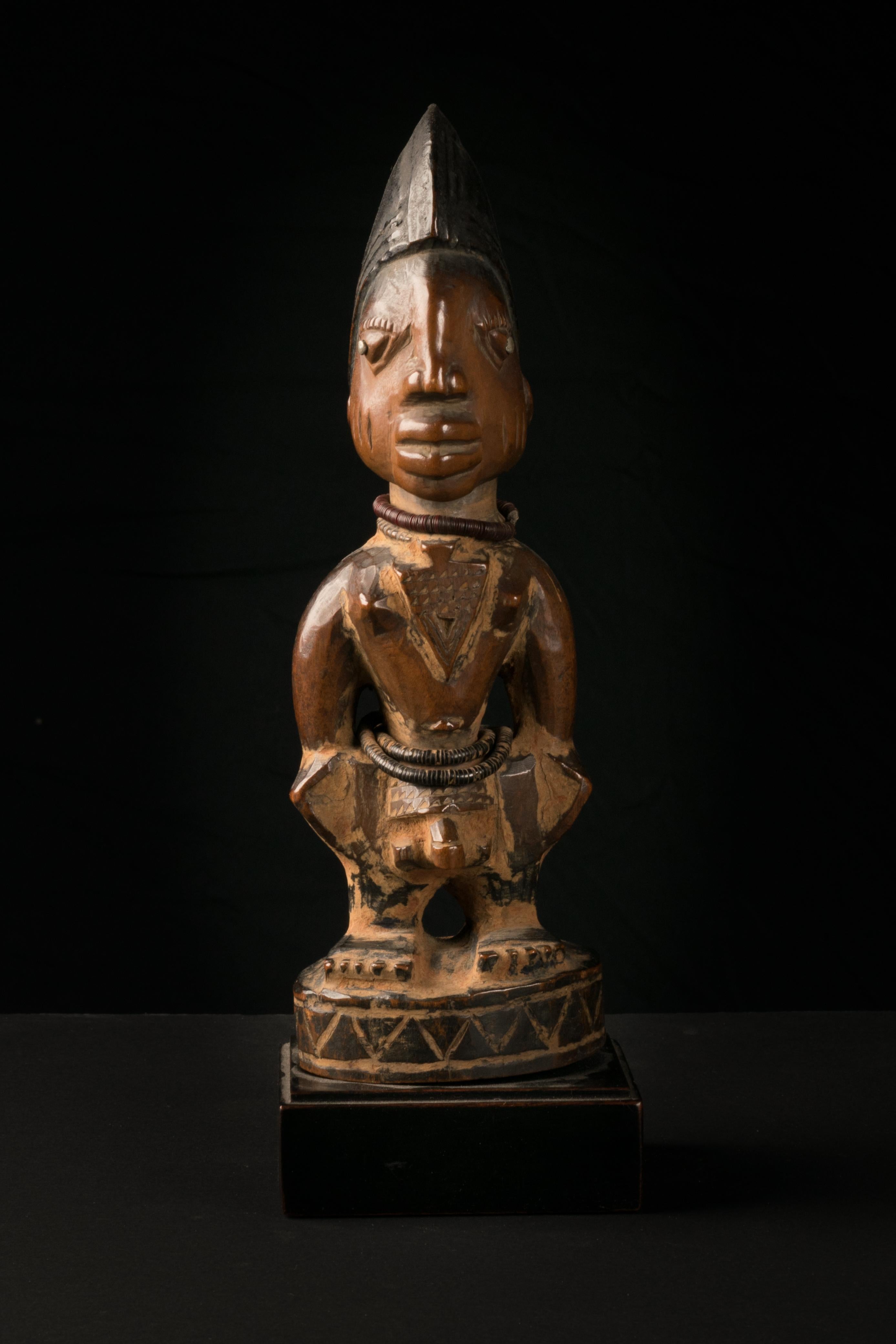 Yoruba People, Nigeria, Carved Twin Figure 