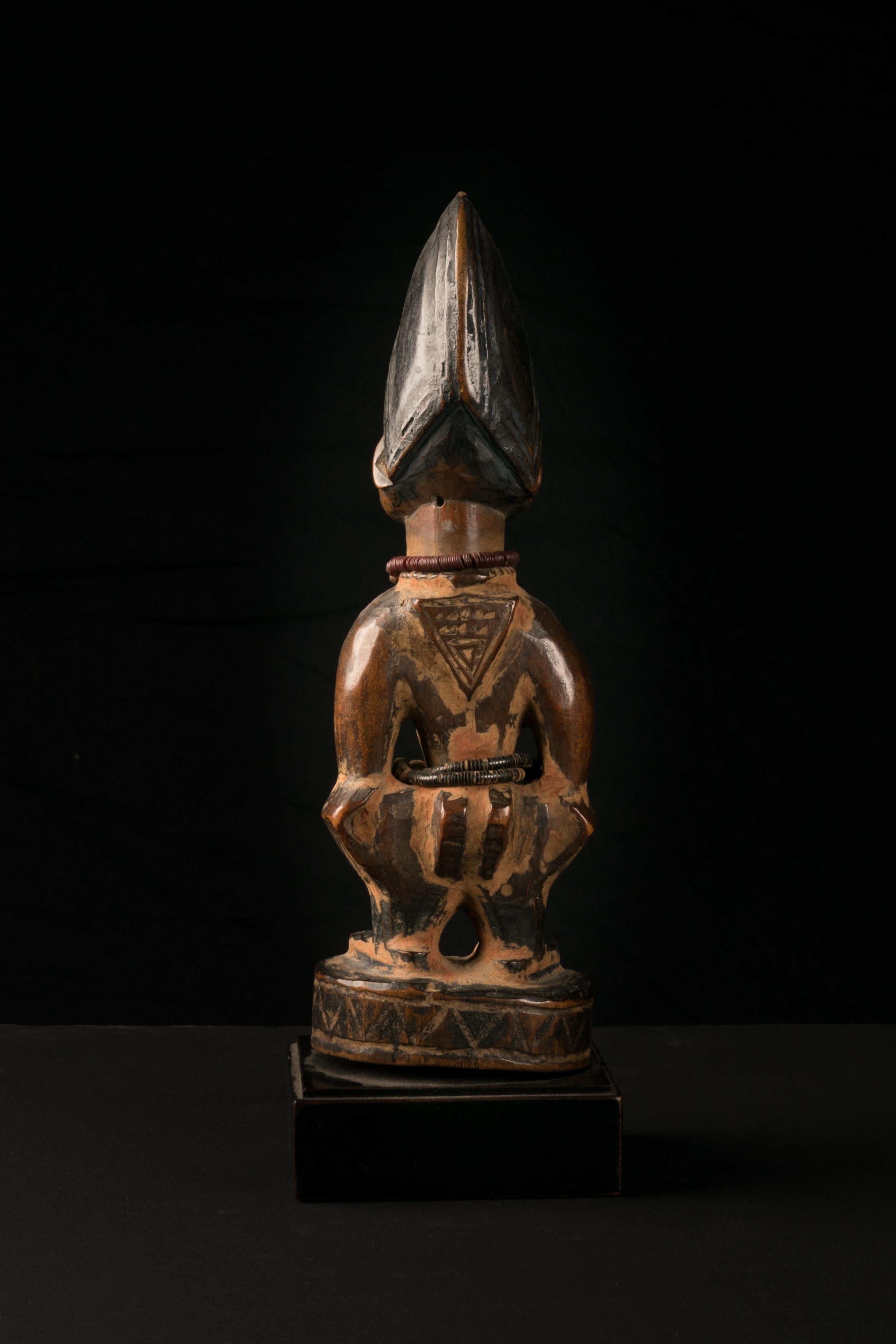 20th Century Yoruba People, Nigeria, Carved Twin Figure 