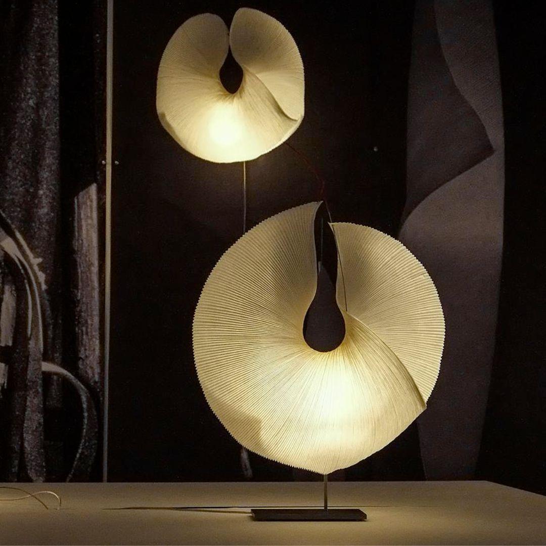 'Yoruba Rose' Japanese Washi Paper & Stainless Steel Floor Lamp for Ingo Maurer For Sale 3