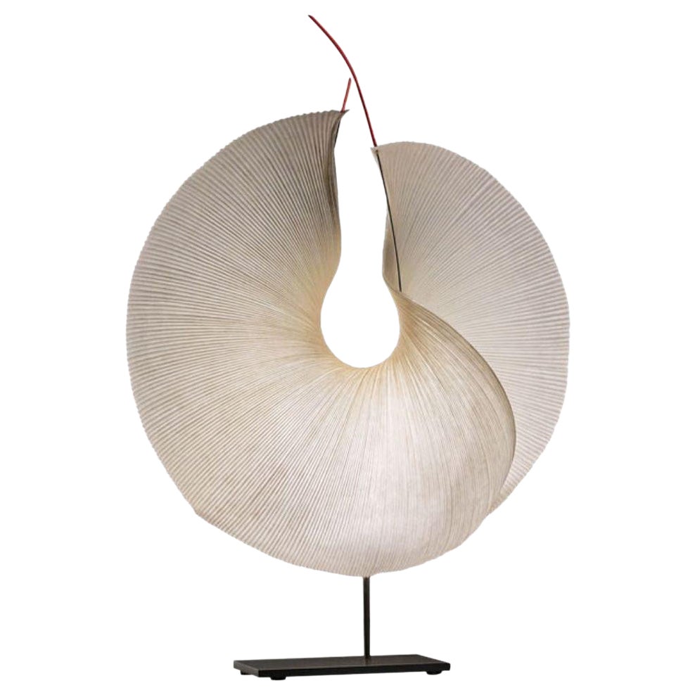 'Yoruba Rose' Japanese Washi Paper & Stainless Steel Floor Lamp for Ingo Maurer For Sale 4