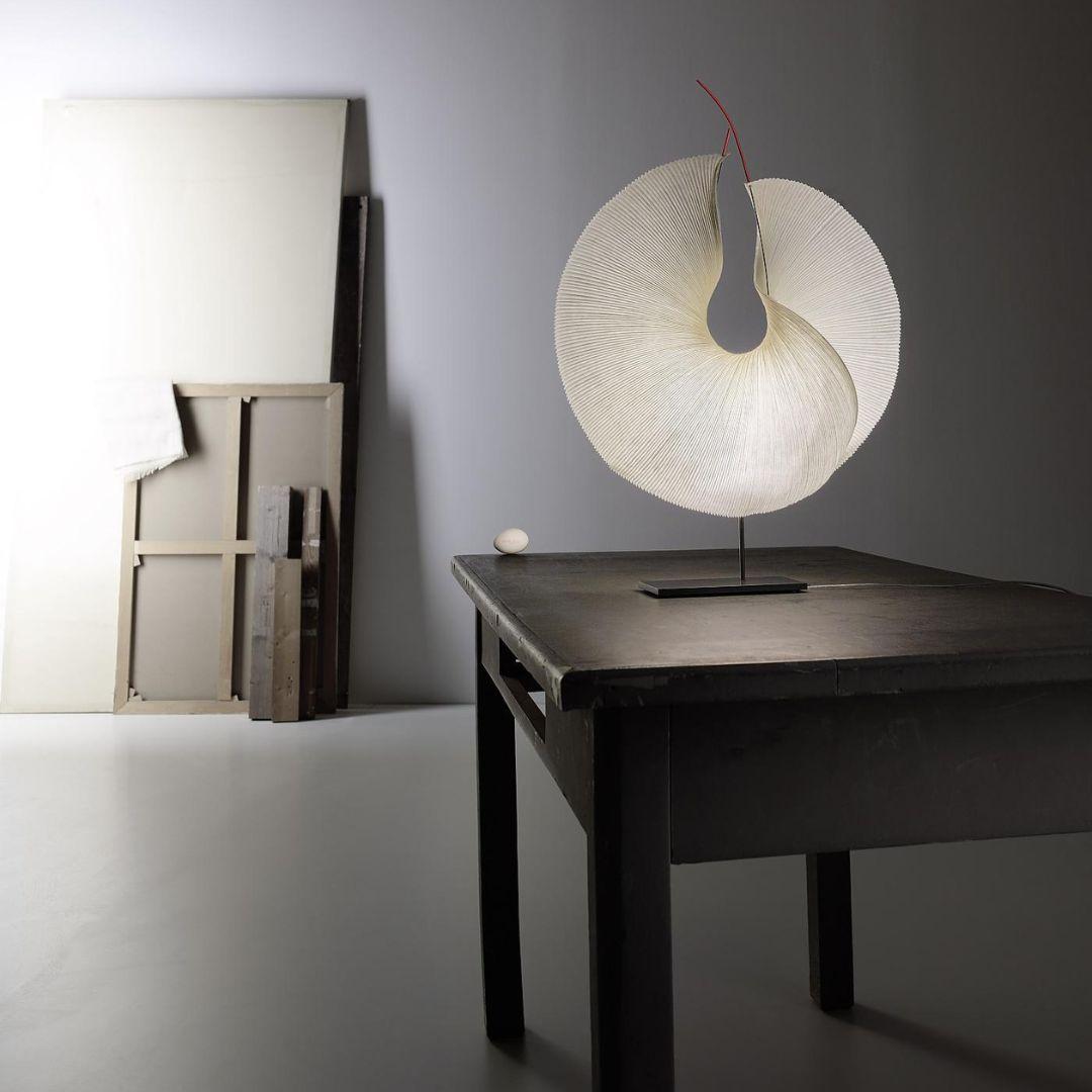 'Yoruba Rose' Japanese Washi Paper & Stainless Steel Floor Lamp for Ingo Maurer For Sale 7