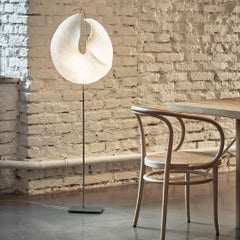 Japanische Stehlampe „Yoruba Rose“ aus Washi-Papier und Edelstahl für Ingo Maurer