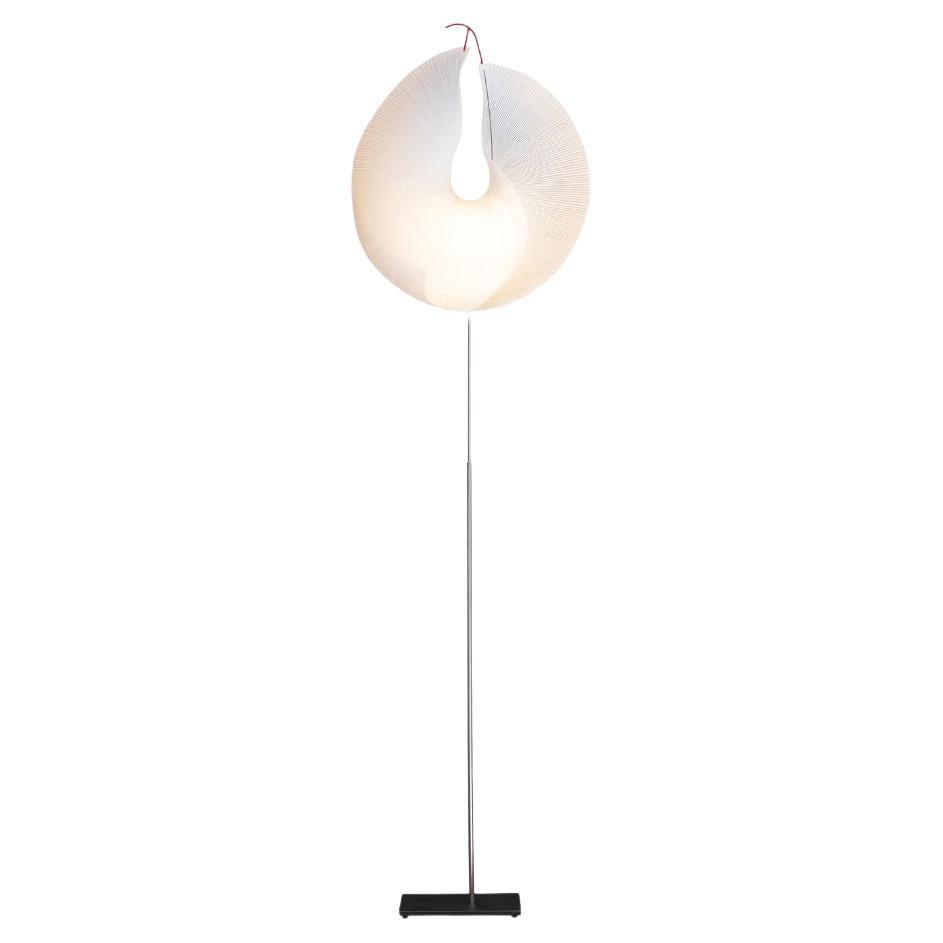 Lampadaire japonais Washi Paper & Stainless Steel Yoruba Rose pour Ingo Maurer en vente