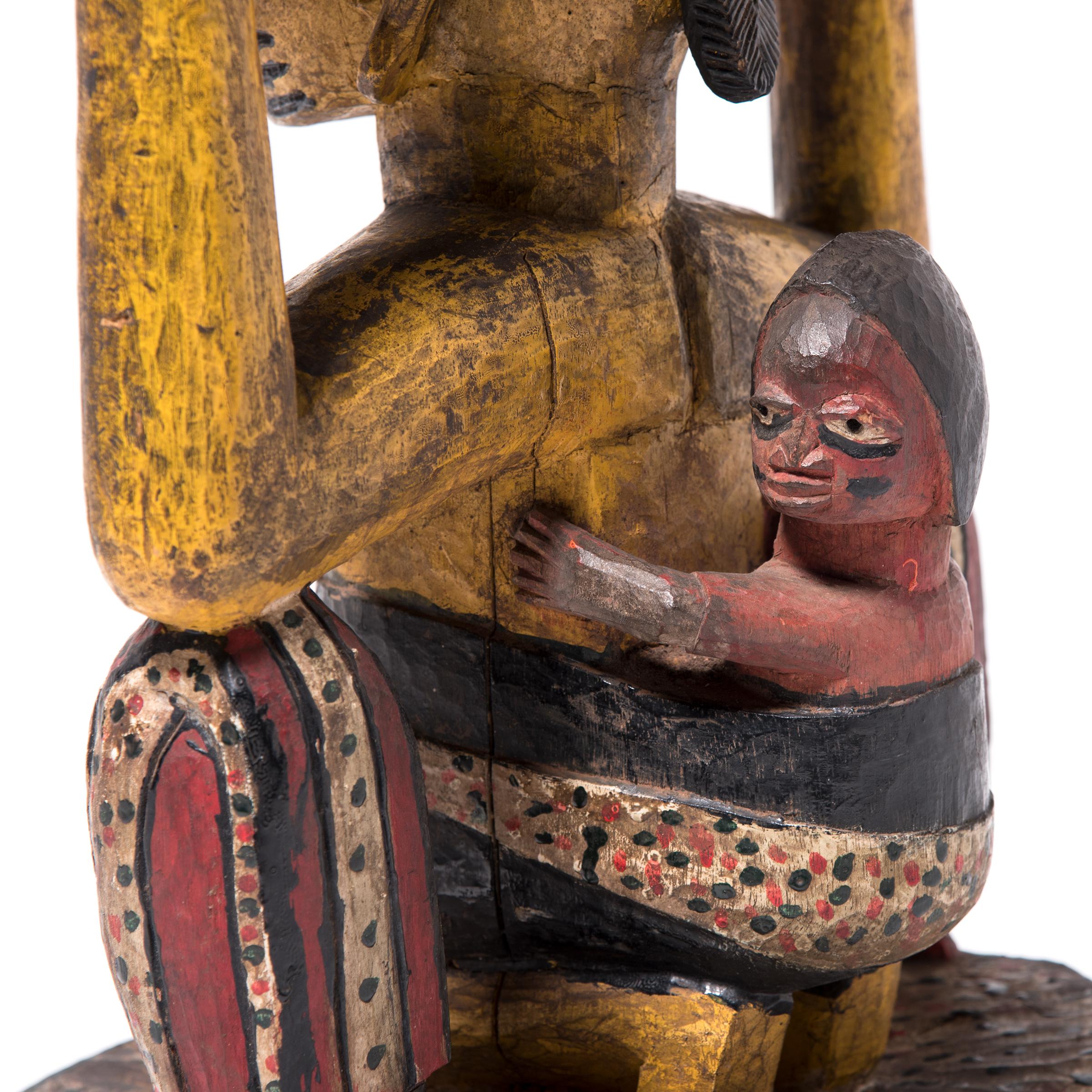 20th Century Yoruba Style Figurative Stool