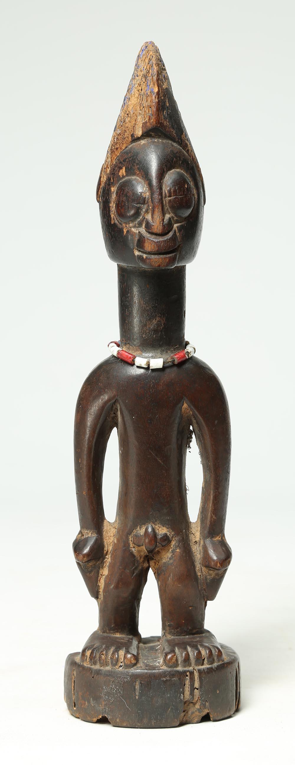 Wood Yoruba Tribal Male Figure, an Ibeji or Twin Figure, Nigeria, Africa, Large Eyes