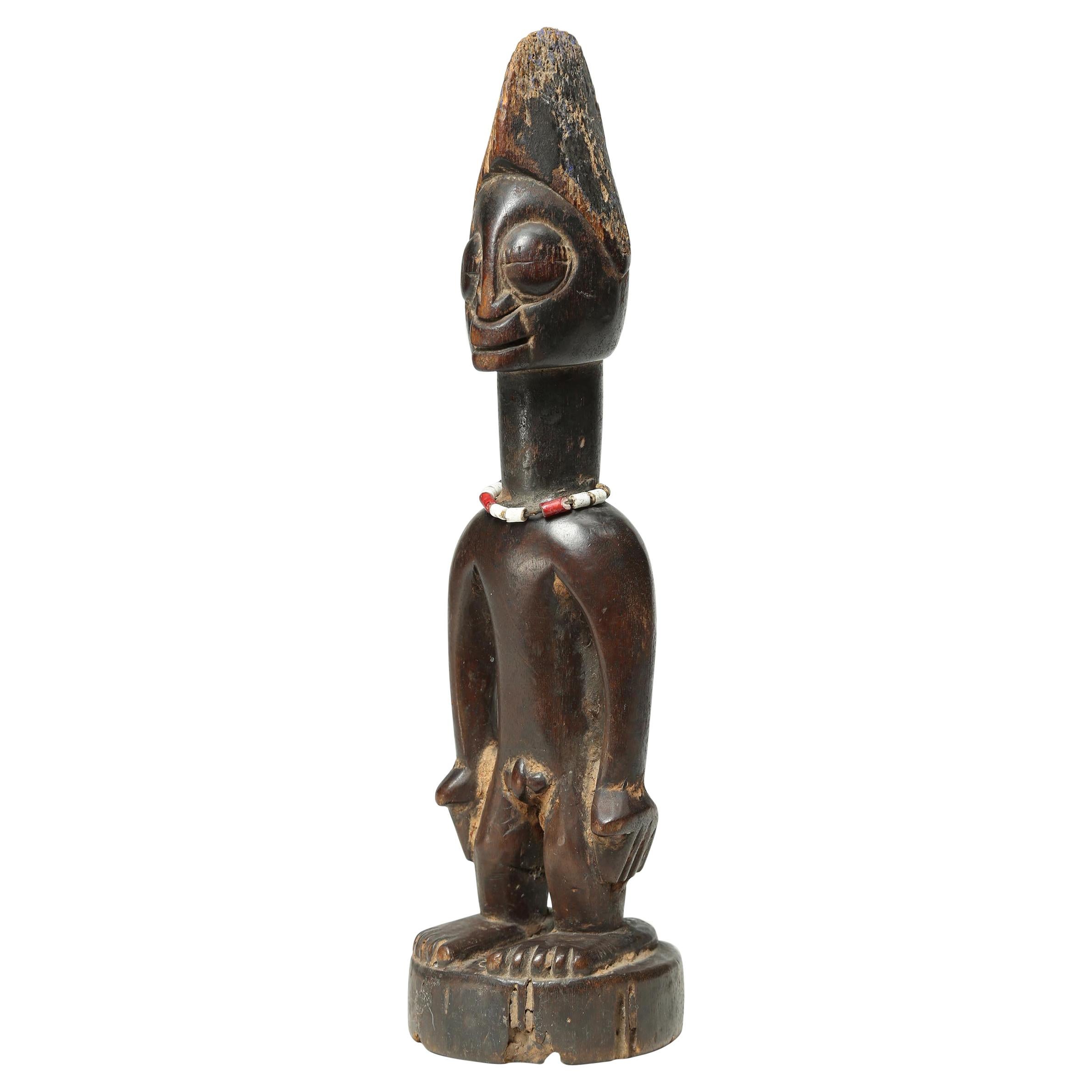 Yoruba Tribal Male Figure, an Ibeji or Twin Figure, Nigeria, Africa, Large Eyes
