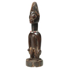 Antique Yoruba Tribal Male Figure, an Ibeji or Twin Figure, Nigeria, Africa, Large Eyes