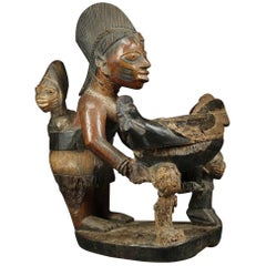 Antique Yoruba Tribal Maternity Offering Bowl Figure Chicken, Nigeria Africa Timeless