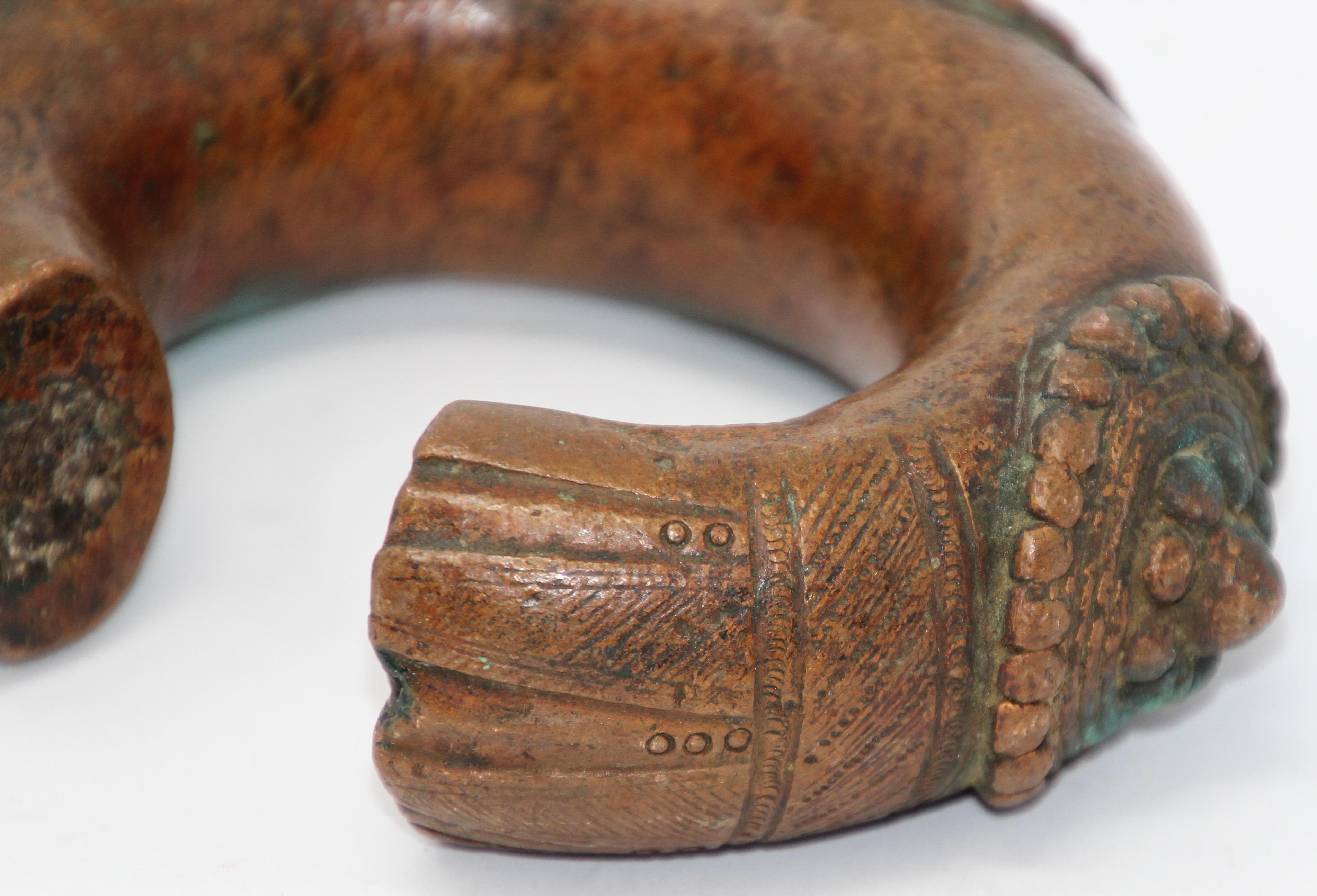 19th Century Yoruba tribes Nigeria Manilla Bronze Trade Currency Bracelet