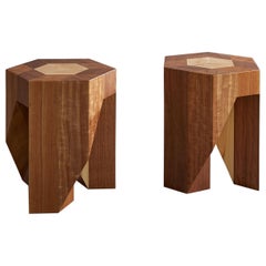 Yosegi, Modern Japanese Style Multi-Functional Pair of Stools by Tamen