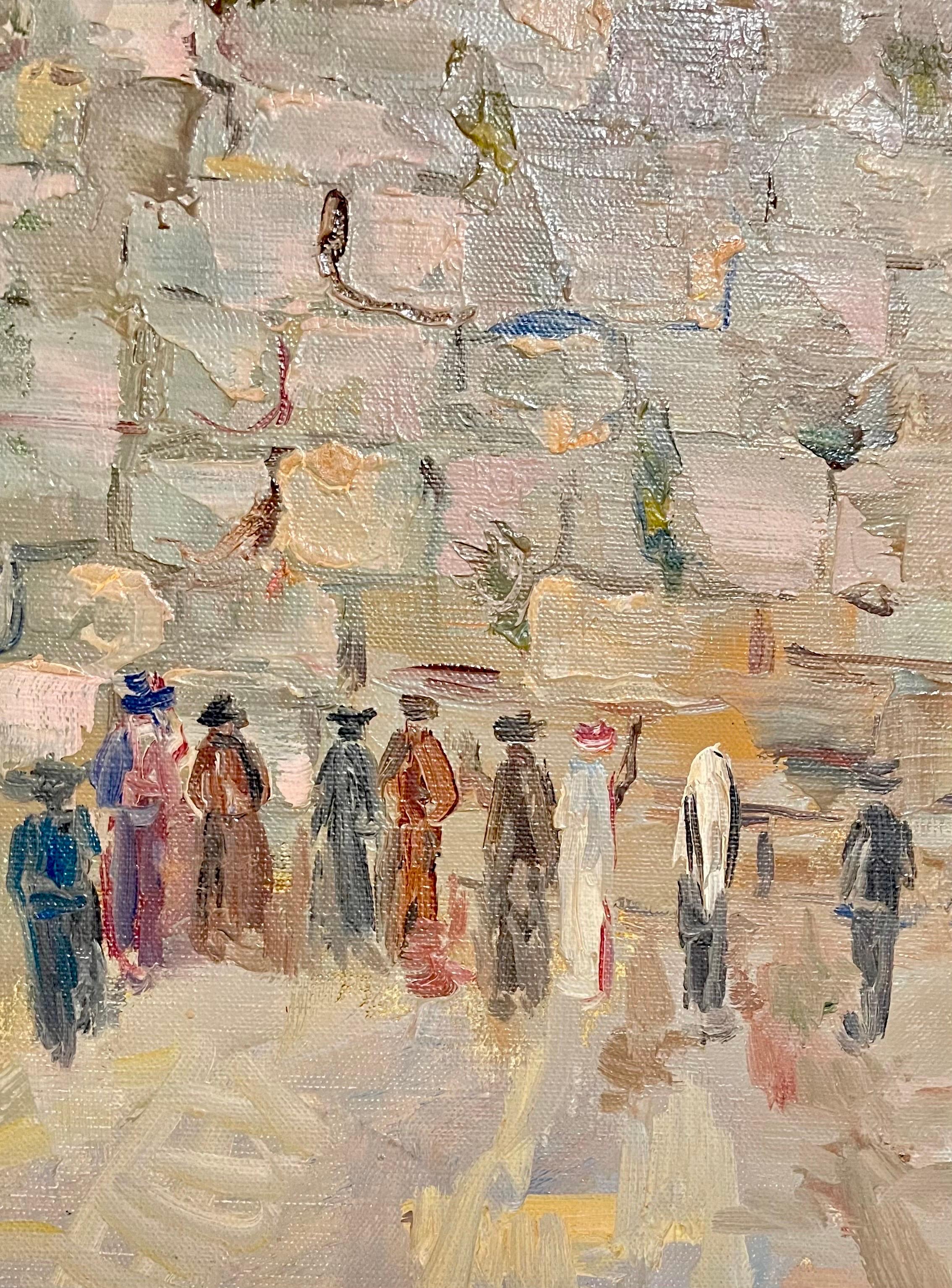 Russian Israeli Oil Painting Western Wall Jerusalem Judaica Post Impressionist For Sale 1