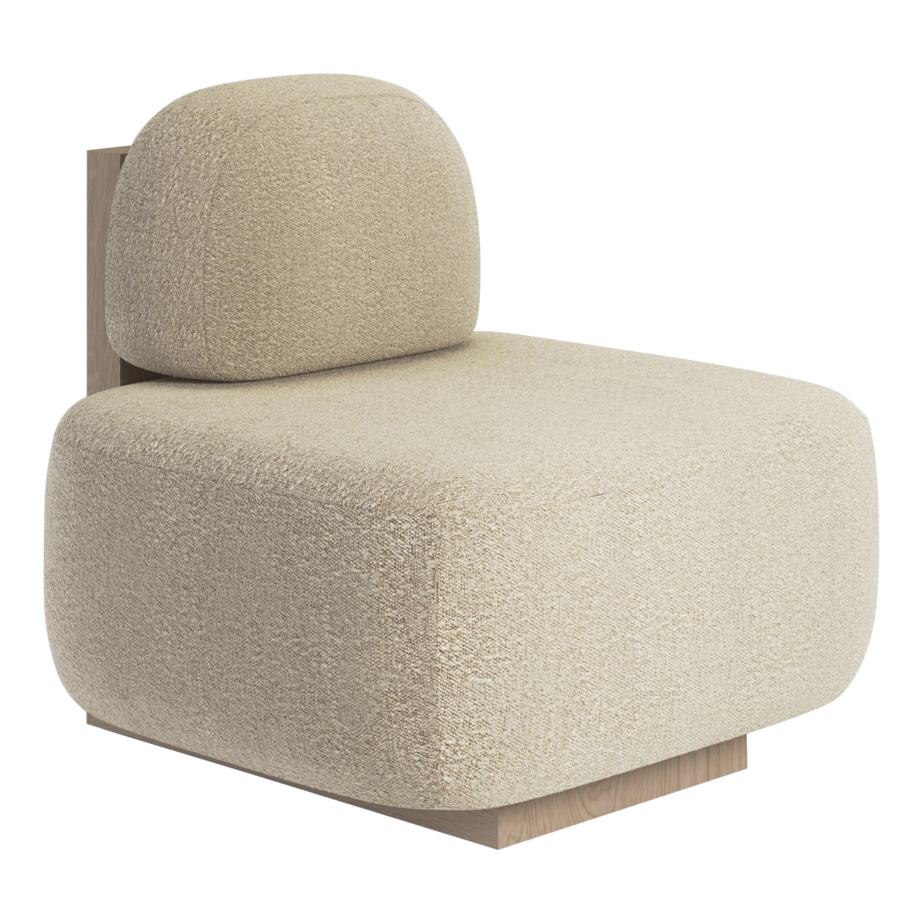 Yoshida Contemporary Lounge Chair in Fabric and Wood by Secolo