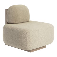 Yoshida Contemporary Lounge Chair in Fabric and Wood