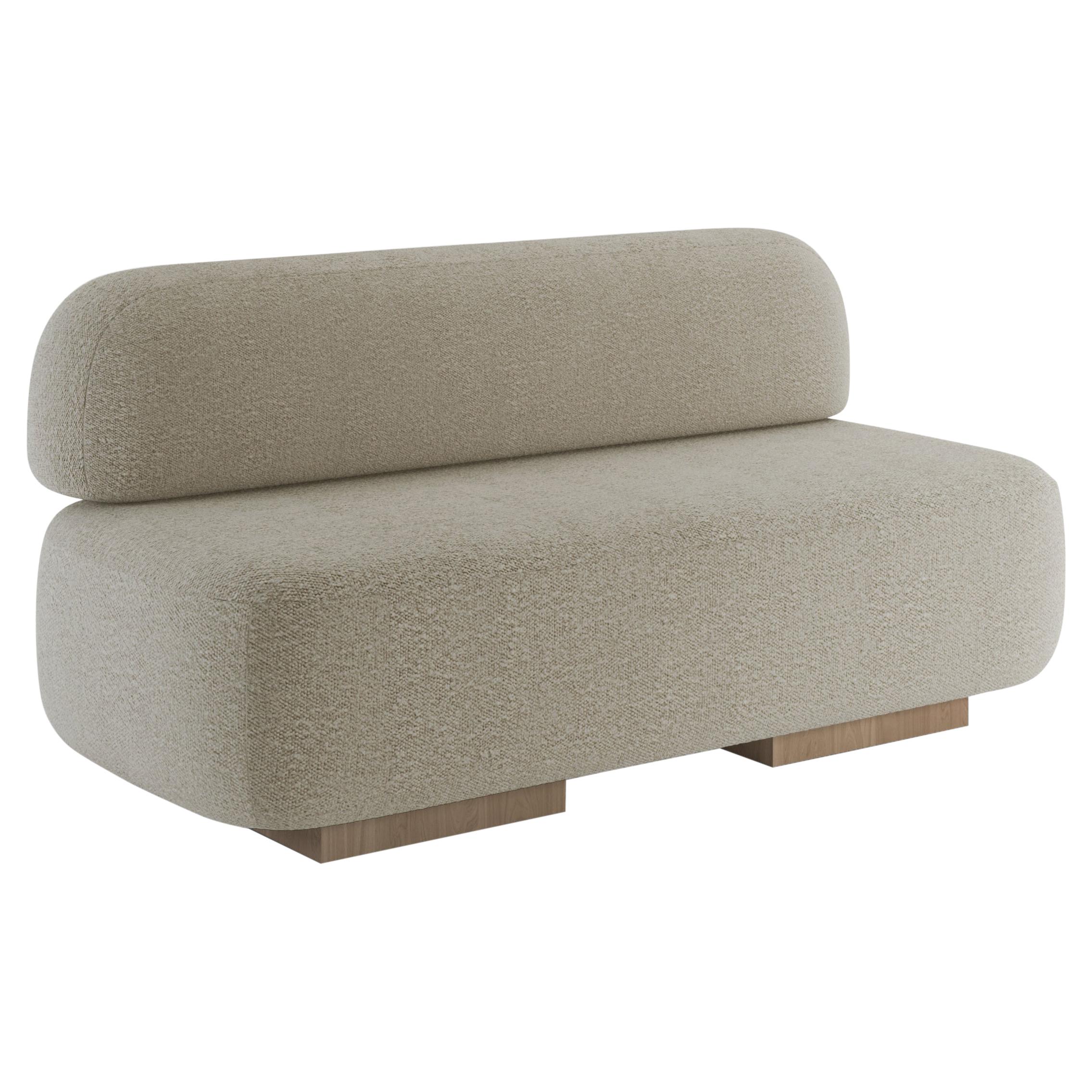 Yoshida Contemporary Sofa in Fabric and Wood For Sale