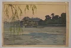 Kamogawa in Kyoto, Jizuri-Siegel, japanischer Farbholzschnitt