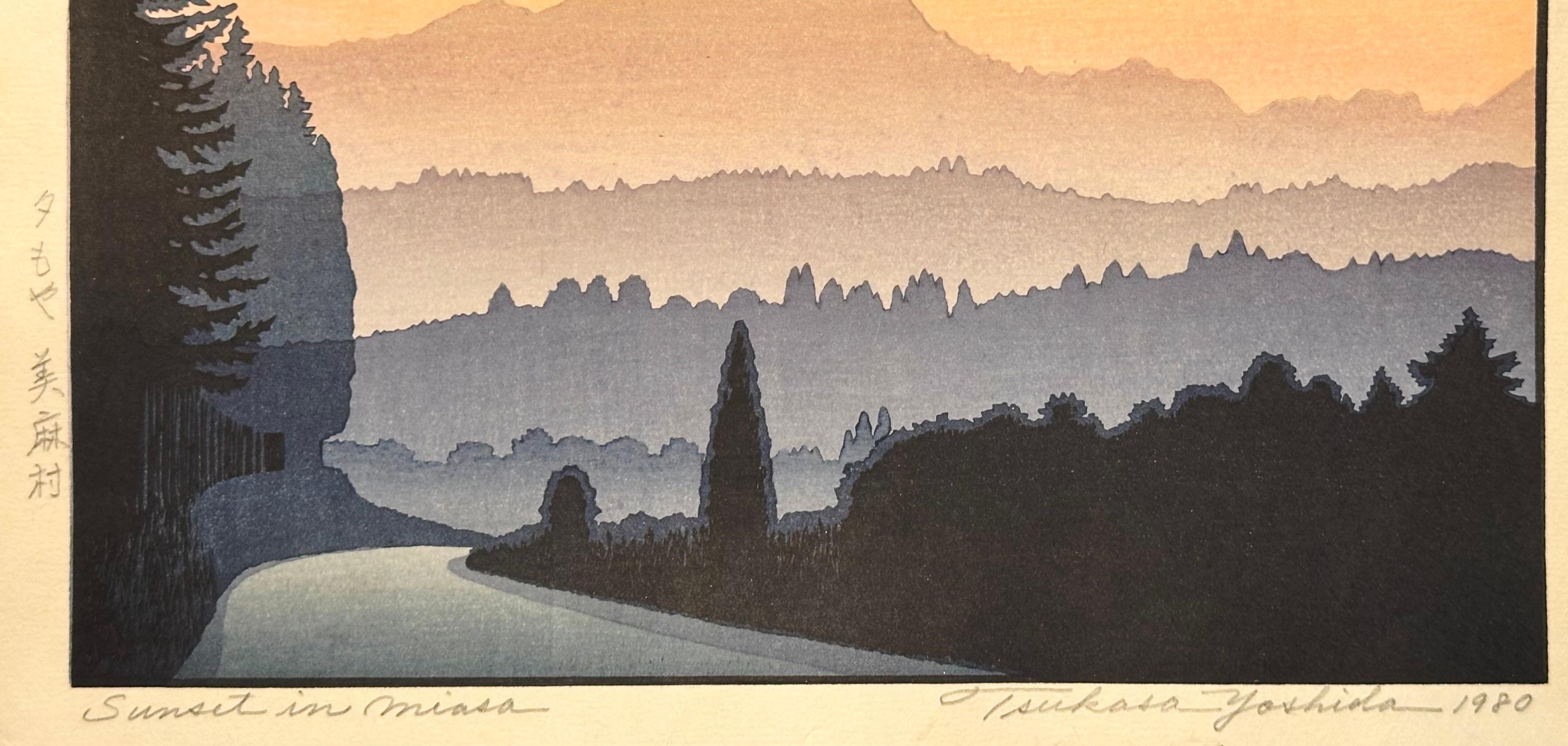 TSUKASA YOSHIDA, Tramonto a Miasa, 1980 - Print di Yoshida Tsukasa