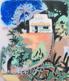 « Mimosa Tree Restaurant », Égée, Cyclades, artiste japonais en Grèce, chat de fougère