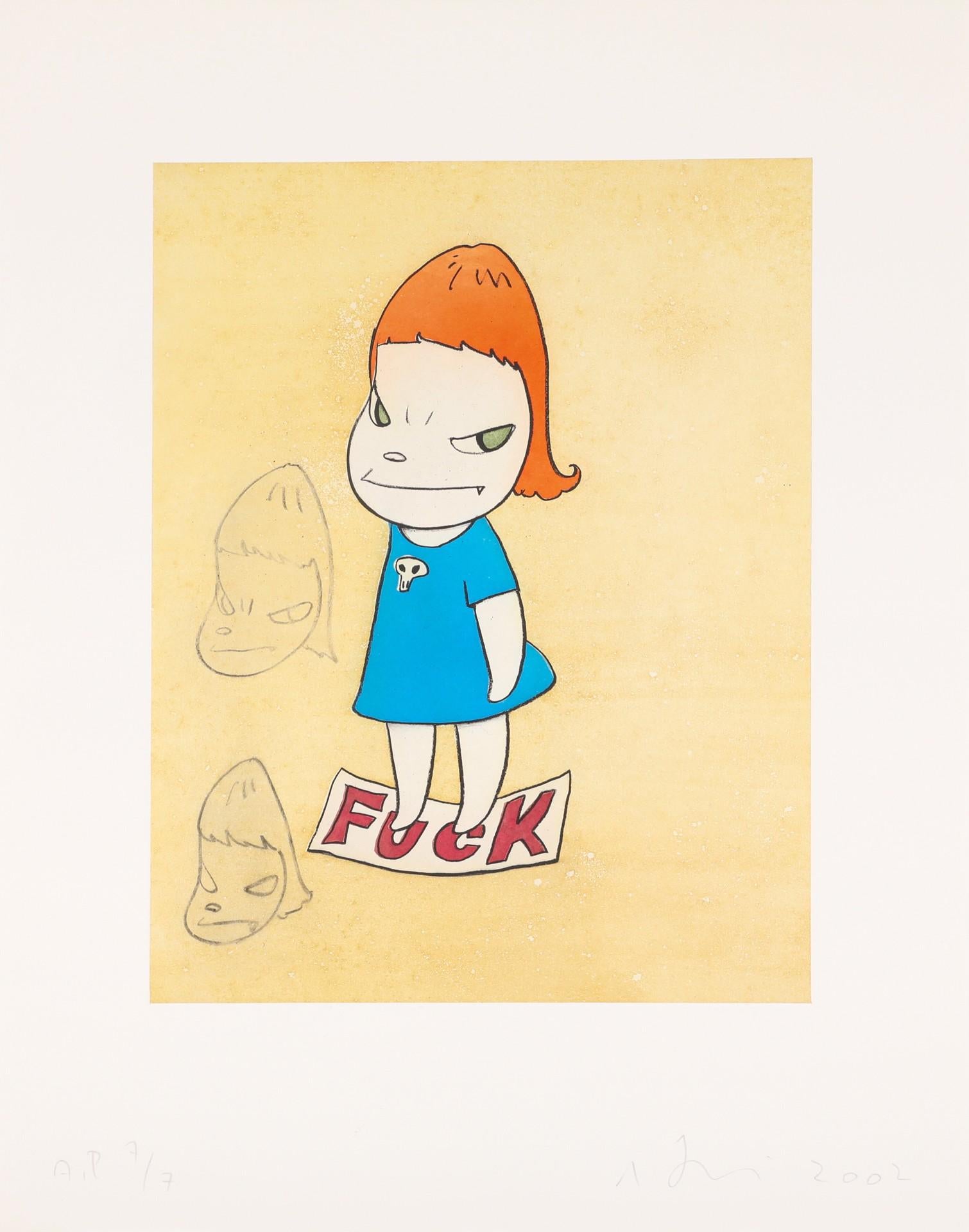 On the F-word, 2002, Farb-Intaglio auf Papier, Auflage von 35 Exemplaren von Yoshitomo Nara im Angebot 1