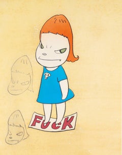 On the F-word, 2002, Color Intaglio on paper, edition of 35 by Yoshitomo Nara