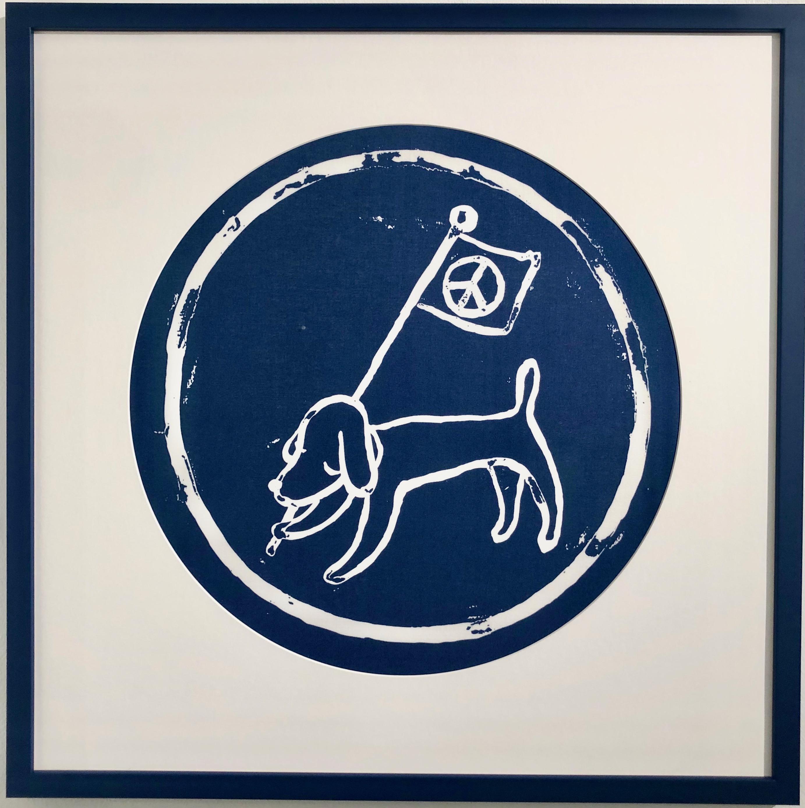 Yoshitomo Nara Animal Print - Peace Dog (Blue)