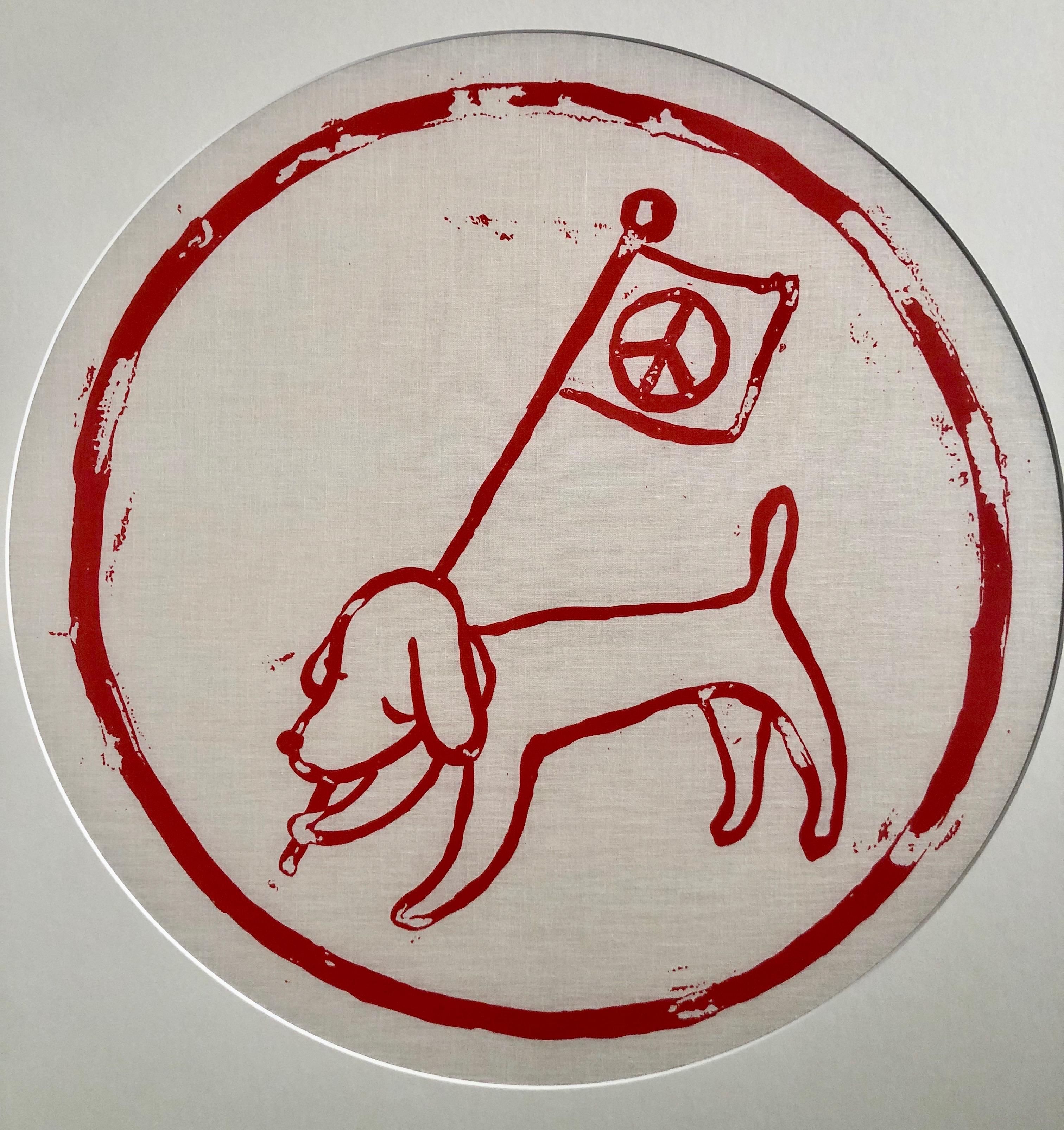 Peace Dog (Red) - Print by Yoshitomo Nara