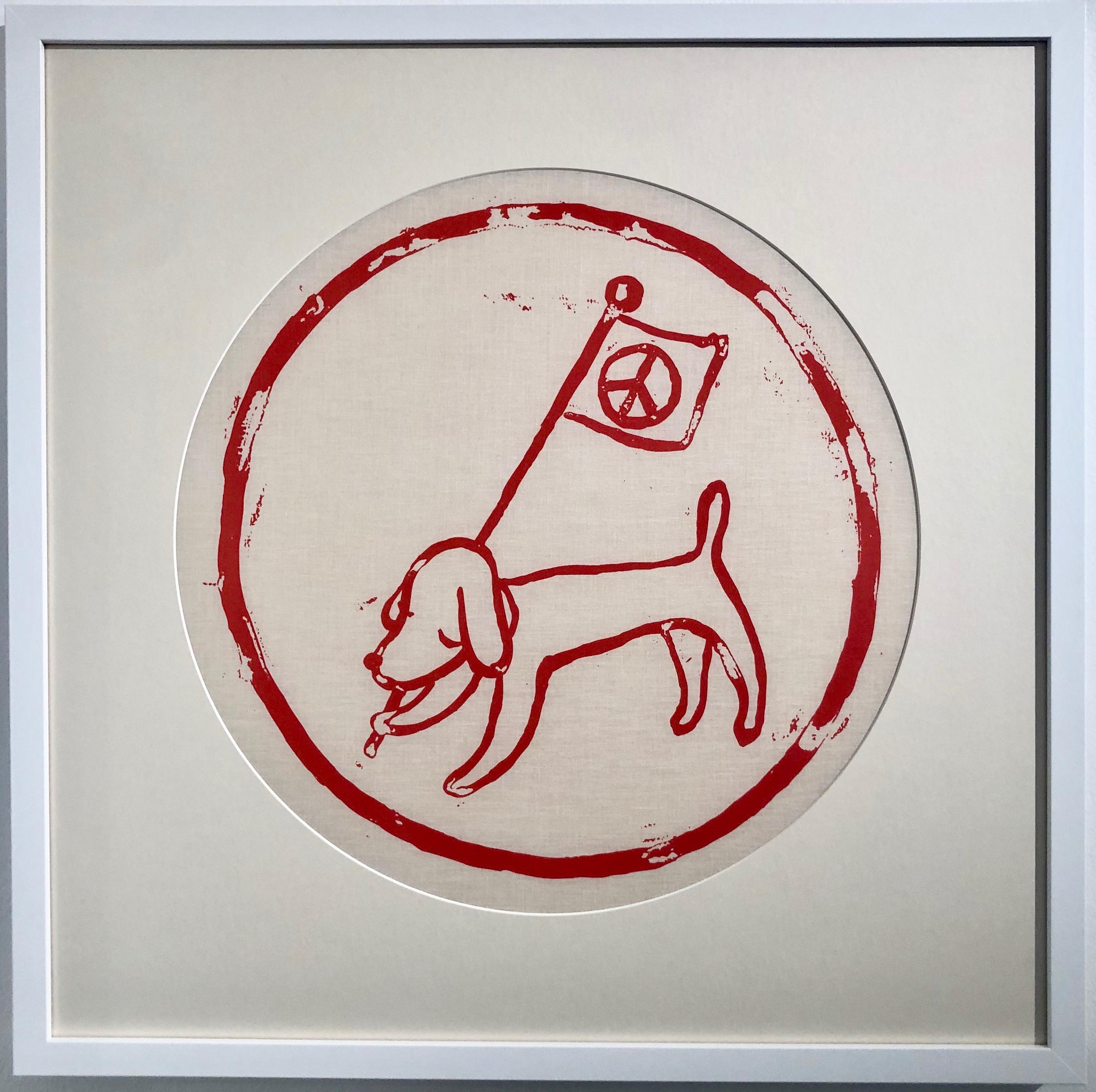 Yoshitomo Nara Print - Peace Dog (Red)