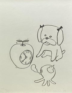 El tiempo pasa. Edición limitada de 52 (1 calcografía en color) firmada por Yoshitomo Nara