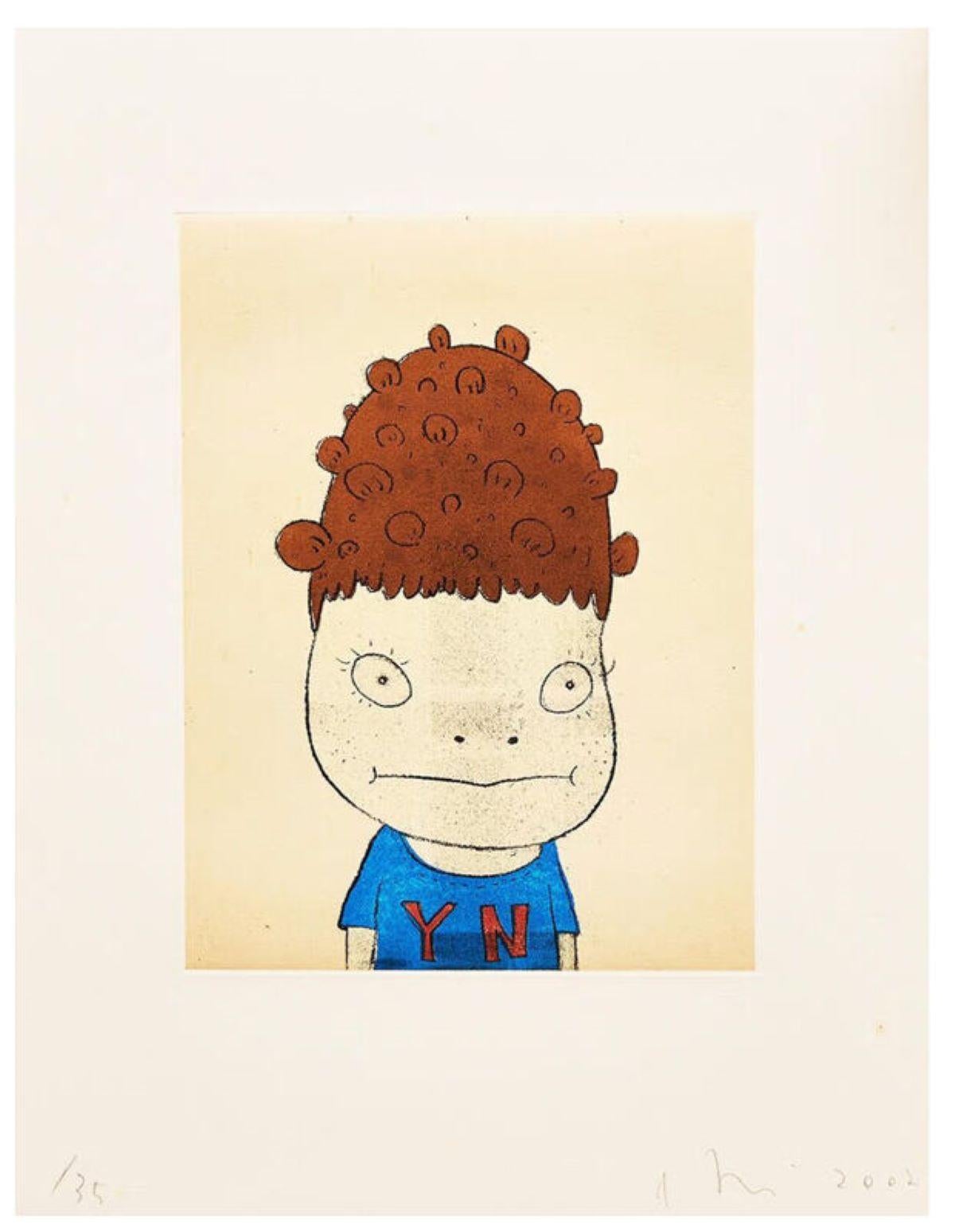 Y.N. (Self-Portrait) 

By Yoshitomo Nara

Yoshitomo Nara is a Japanese contemporary artist acclaimed for his evocative and
emotive depictions of children, often characterized by their large eyes and subtle,
introspective expressions. Nara's work