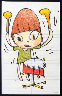 Yoshitomo Nara (1959) - Banging the Drum - lithograph on paper - 2020