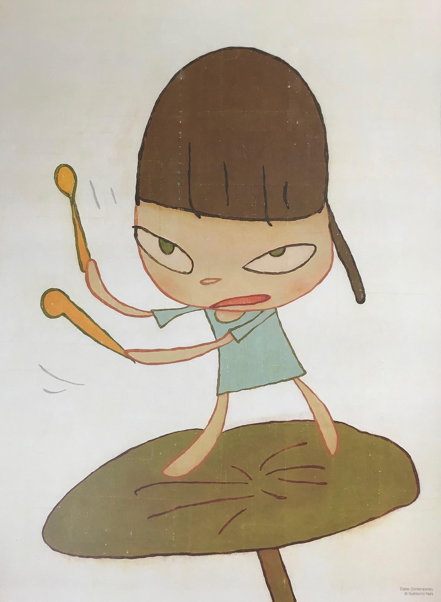 Yoshitomo Nara Marching on a Butterbur Leaf Print Contemporary Art  For Sale 1
