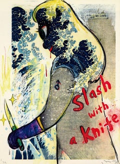 Yoshitomo Nara -Slash with a Knife (from the series In the Floating World), 1999