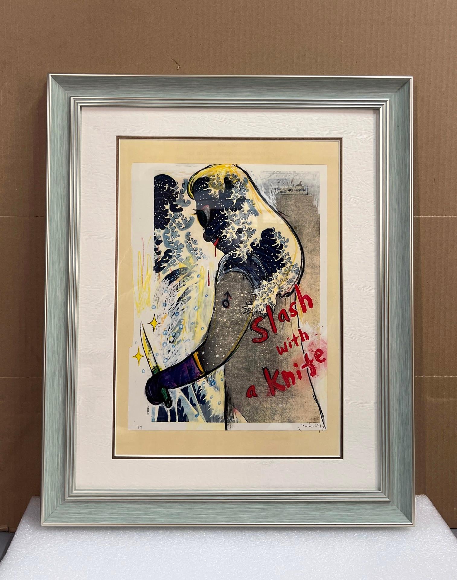 Yoshitomo Nara -Slash with a Knife (from the series In the Floating World), 1999 For Sale 4