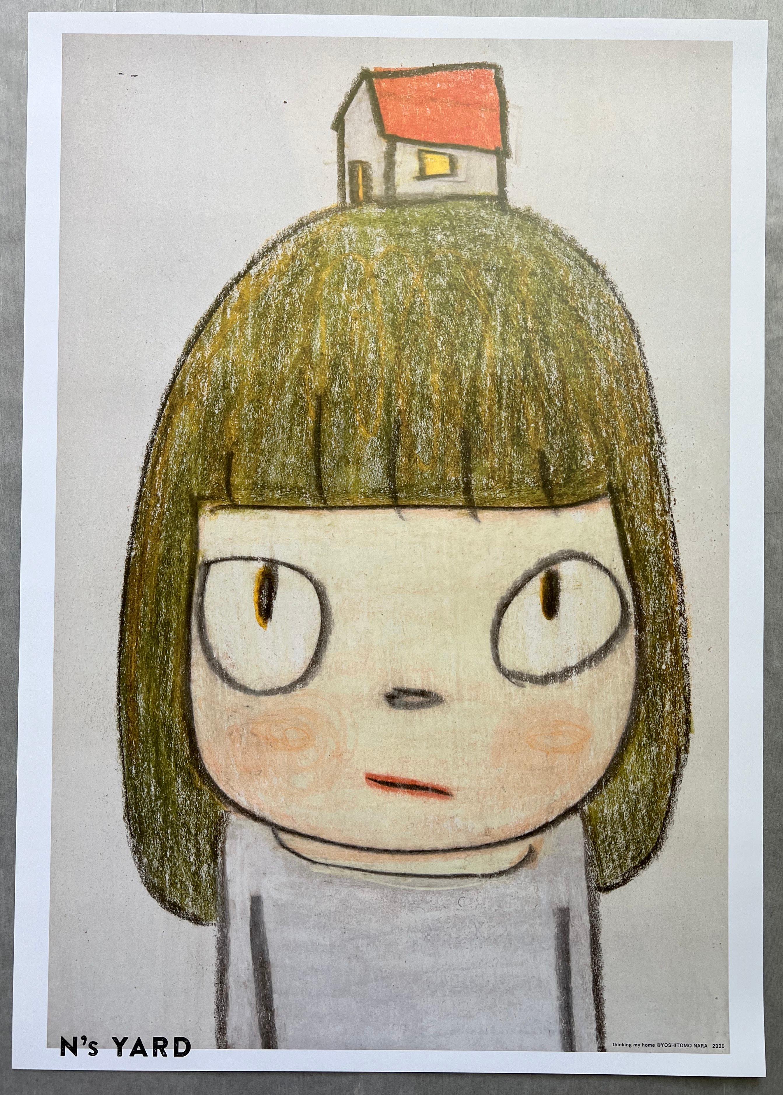 Yoshitomo Nara 
Thinking My Home
Offset lithograph on paper 
Sheet size: 51.5 x 36.4 cm
Stamped with title, artist's name, copyright and year 
published by N's Yard, Japan 

