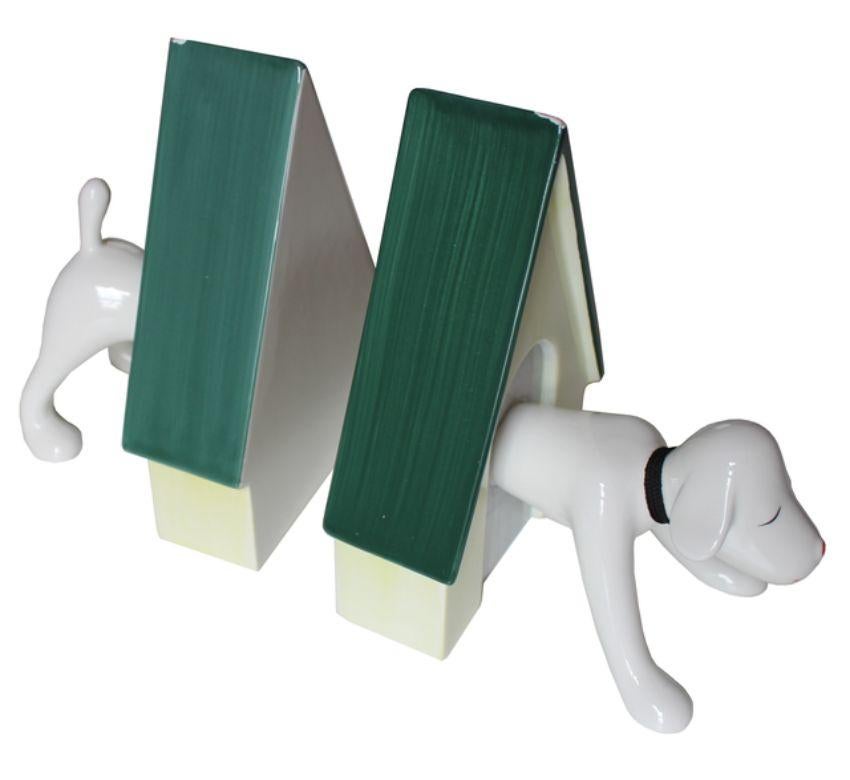 Puppy Bookends - Sculpture by Yoshitomo Nara