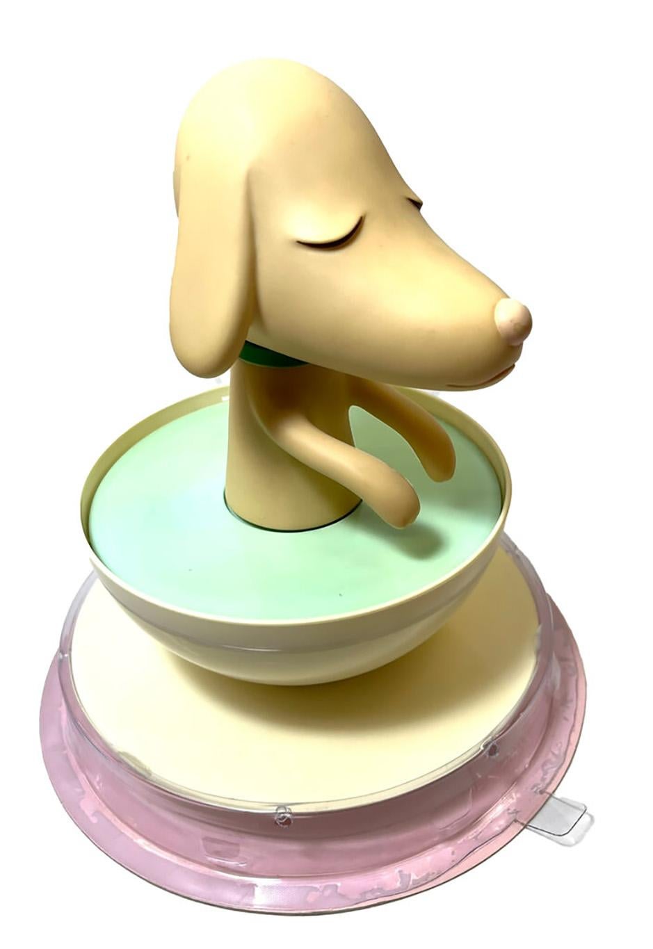 Yoshitomo Nara Pup Cup 2003:
This rare early Yoshitomo Nara Pup Cup art toy features Nara's Lonesome Puppy molded in a cup.  A nicely-sized, highly collectible Nara art toy sure to standout in any setting. 

Medium: Vinyl art toy. Year: