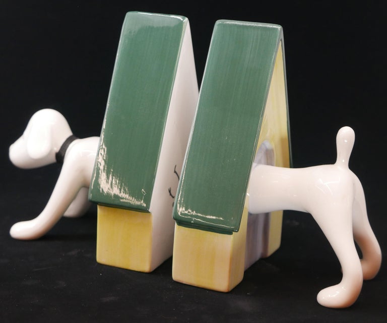 Glazed Yoshitomo Nara Puppy Bookends For Sale