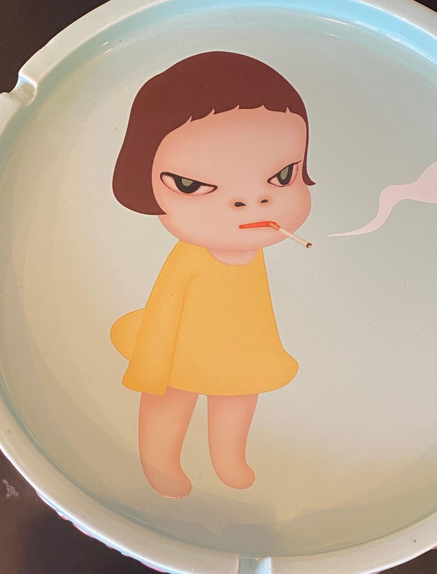 Yoshitomo Nara, Too Young to Die, Japanese Glazed Porcelain Ceramic Ashtray 2002 For Sale 5