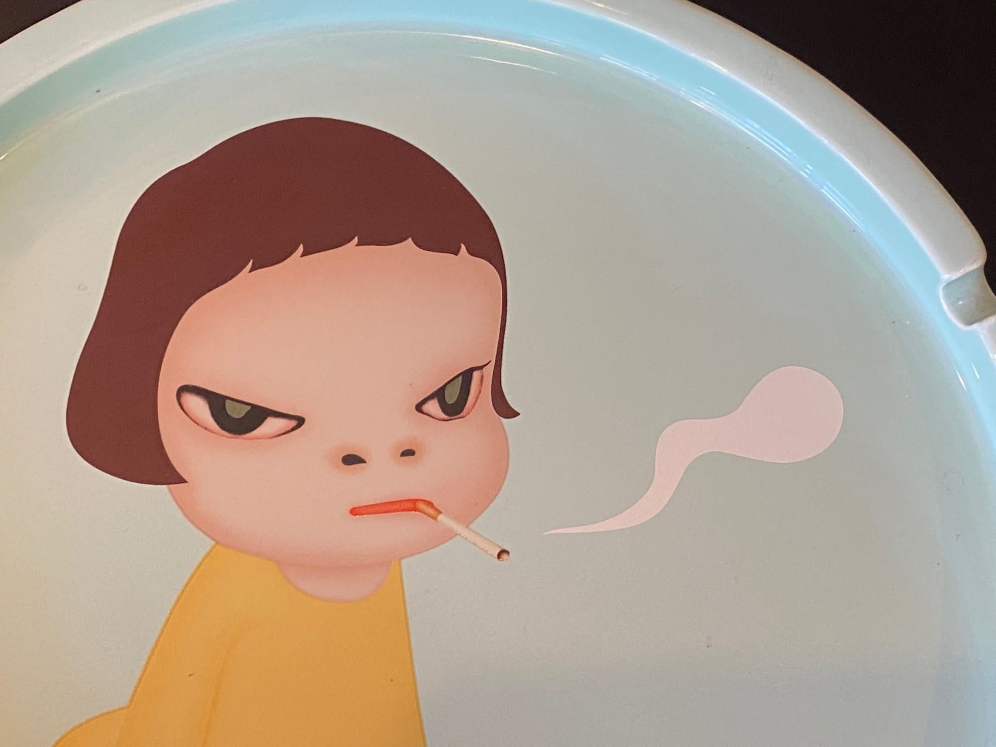 Yoshitomo Nara, Too Young to Die, Japanese Glazed Porcelain Ceramic Ashtray 2002 For Sale 6